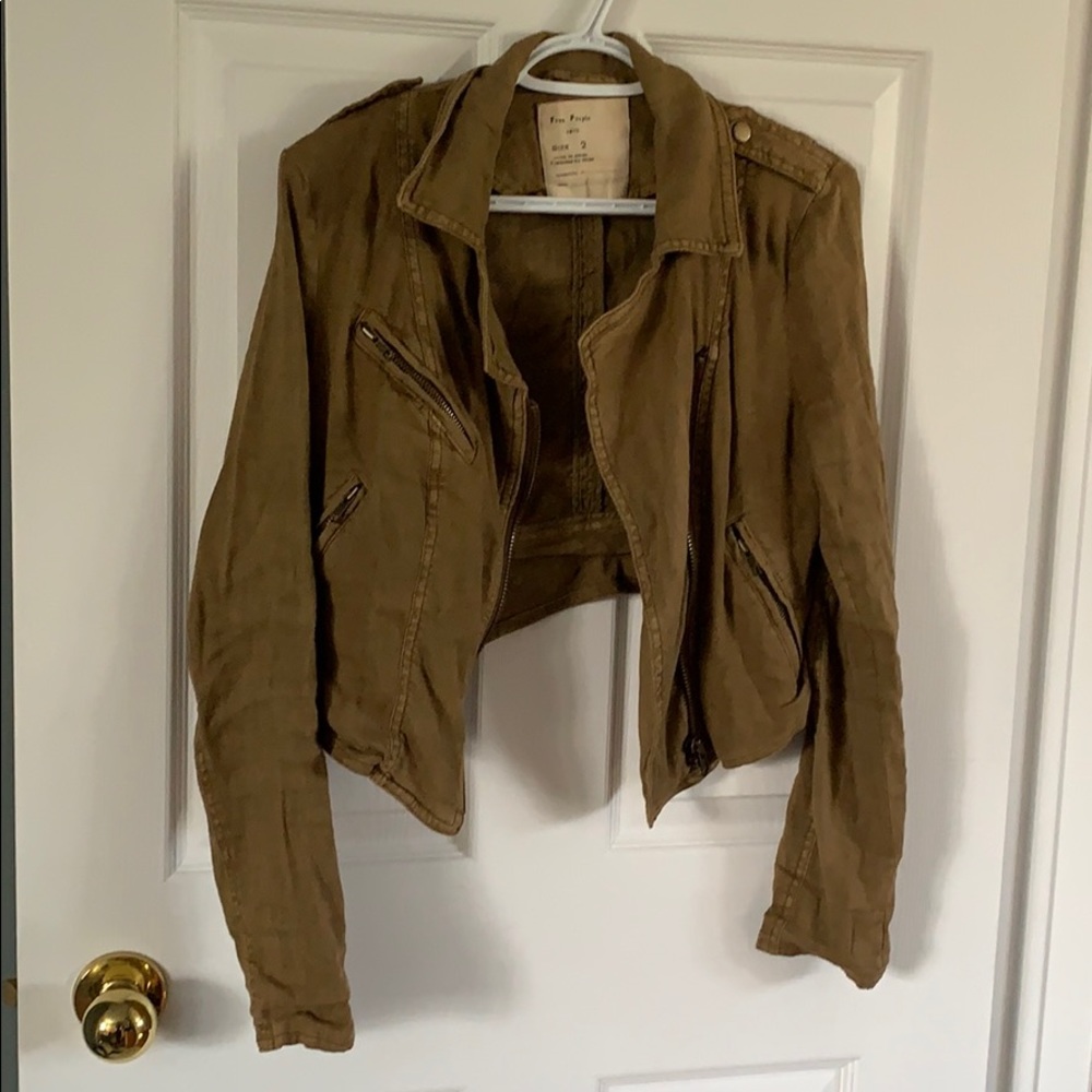 Free people brown cropped jacket